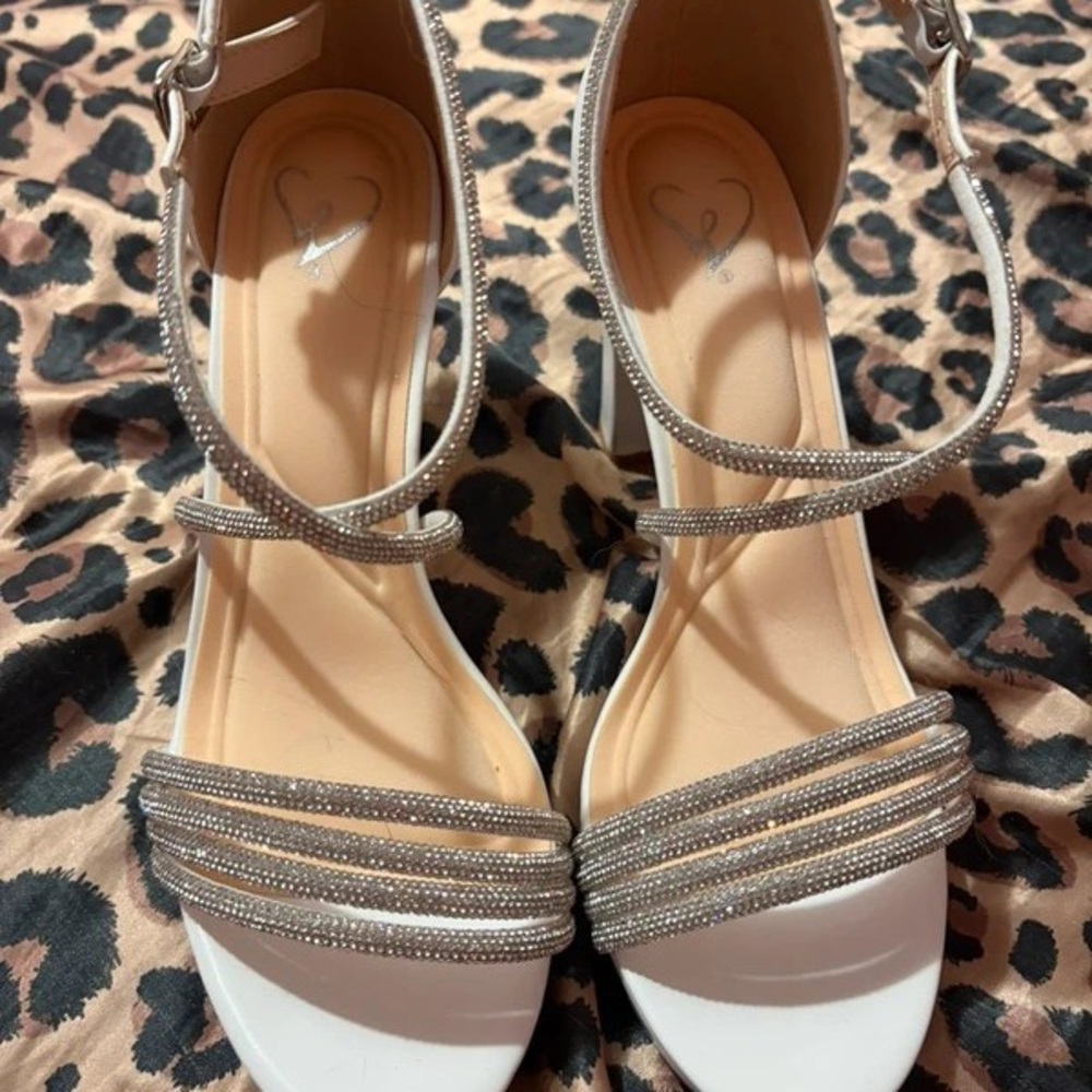 Lulu's Chic Silver and White Heels
